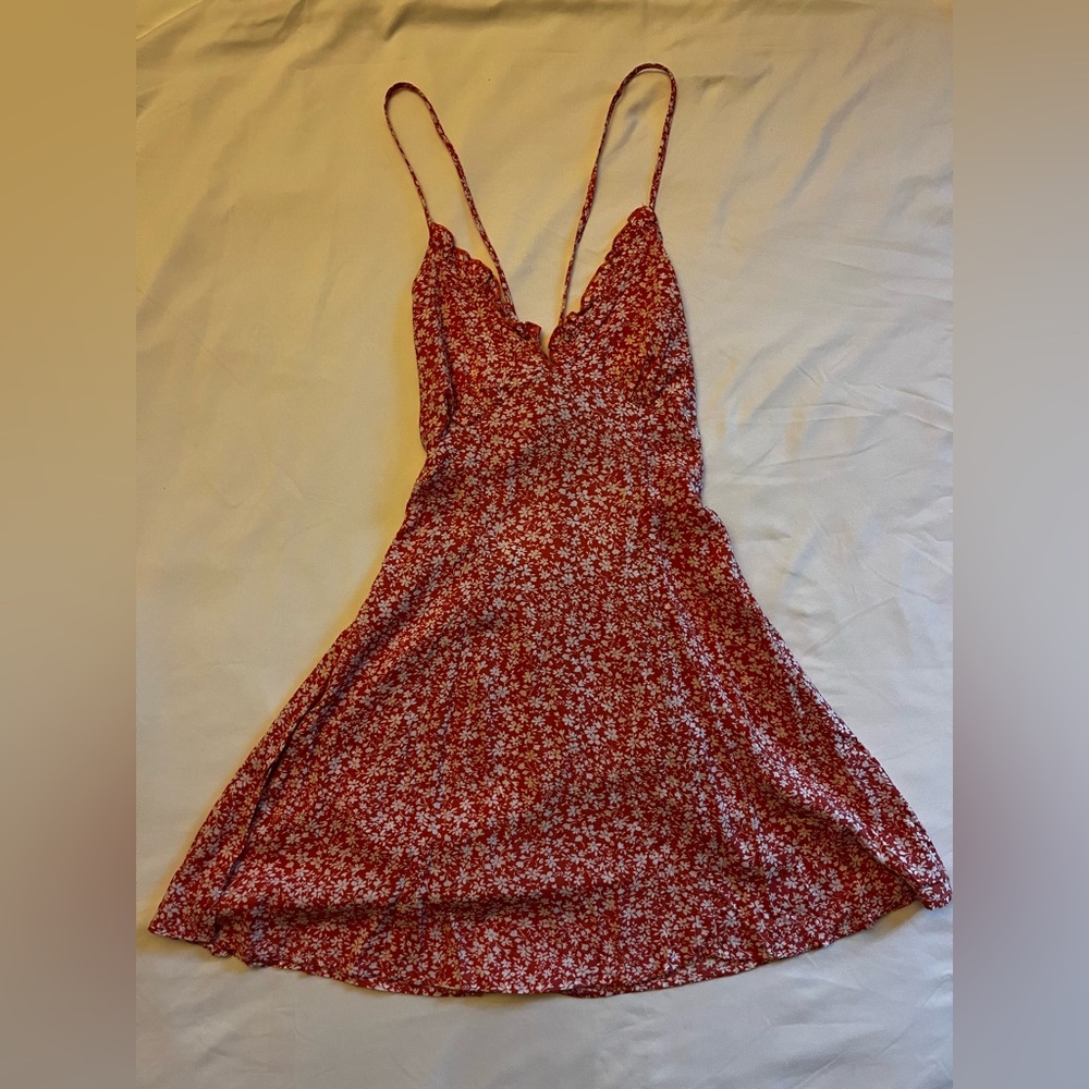 Floral Red Mini Dress